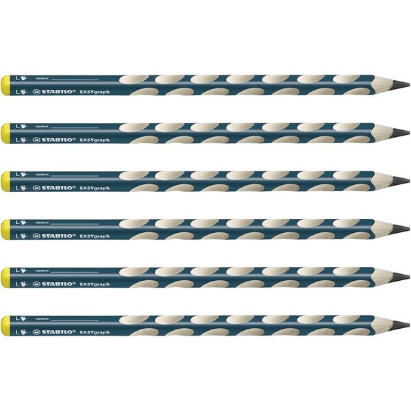 Crayon Ergonomique D'apprentissage EASYgraph Gaucher Mine 3 15 mm HB x 6 STABILO