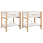 vidaXL Tables de chevet 2 Pièces Blanc 42x38x45 cm Bois d’ingénierie