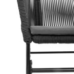 vidaXL Ensemble à manger de jardin coussins 7Pièces noir poly rotin verre