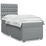 vidaXL Sommier à lattes de lit avec matelas Gris clair 100x200cm Tissu