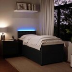 vidaXL Sommier à lattes de lit avec matelas Noir 90x200 cm Velours