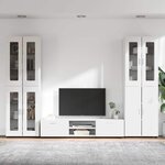 vidaXL Ensemble meuble TV avec tiroir FLORIN Blanc Bois d'ingénierie