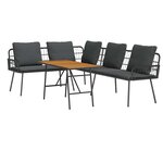 vidaXL Ensemble de canapé de jardin 2 Pièces Noir polyrotin