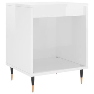 vidaXL Table de chevet Blanc brillant 40x35x50 cm Bois d’ingénierie