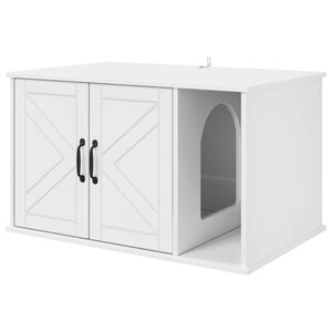 vidaXL Maison pour chat Blanc Brillant 85 x 55 x 50 cm