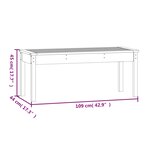 vidaXL Banc de jardin blanc 109x44x45 cm bois massif de pin