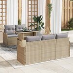 vidaXL Ensemble de canapé de jardin 6 Pièces Beige 100 x 55 x 73 cm