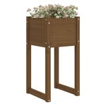 vidaXL Jardinières 2 Pièces Marron miel 40x40x81 cm Bois massif de pin