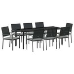 vidaXL Ensemble de salle à manger pour jardin 9 Pièces Noir et Gris Clair