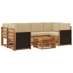 vidaXL Ensemble de canapés d'extérieur 7 Pièces Naturel et Beige