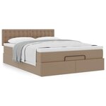 VidaXL Cadre de lit ottoman et matelas cappuccino 140x190cm similicuir