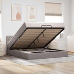 VidaXL Cadre de lit ottoman avec matelas taupe 200x200cm tissu
