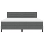 vidaXL Lit à ressorts avec matelas Gris foncé 180 x 200 cm tissu