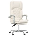 Fauteuil de massage inclinable de bureau informatique étude similicuir crème 02_0025402