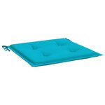 vidaXL Coussins de chaise de jardin lot de 2 turquoise 50x50x4cm tissu