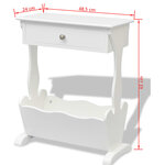 vidaXL Porte-revues Melrose Blanc