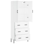 vidaXL Buffet haut Blanc 69 5x34x180 cm Bois d'ingénierie