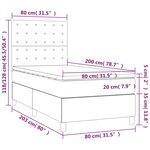 vidaXL Sommier à lattes de lit et matelas et LED Crème 80x200cm Tissu