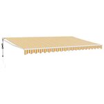 vidaXL Auvent rétractable automatique jaune et blanc 5x3 m