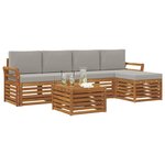 vidaXL Ensemble de canapés d'extérieur 6 pc Gris Naturel et Clair