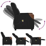 vidaXL Fauteuil de massage inclinable Noir Tissu