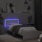 vidaXL Cadre de lit sans matelas avec lumières LED blanc 75x190 cm