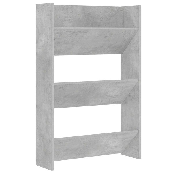 vidaXL Armoire à chaussures murale Gris béton 60x18x90 cm Aggloméré