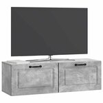 vidaXL Meuble TV mural Gris béton 98 x 31 x 30 cm Bois d'ingénierie