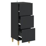 vidaXL Armoire à tiroirs Noir 33 x 34 5 x 90 cm Bois d'ingénierie