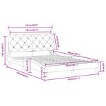 vidaXL Cadre de lit avec LED sans matelas noir 140x200 cm velours