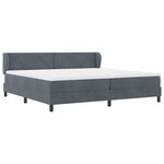Lit Box Spring avec Matelas Gris Foncé 200x200 cm Velours