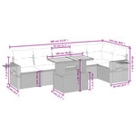 vidaXL Salon de jardin 7 Pièces avec coussins noir résine tressée