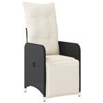 vidaXL Ensemble de bistro de jardin 5 Pièces coussins noir poly rotin