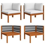 Salon de jardin meuble d'extérieur ensemble de mobilier 6 pièces avec coussins crème bois d'acacia solide 02_0016750