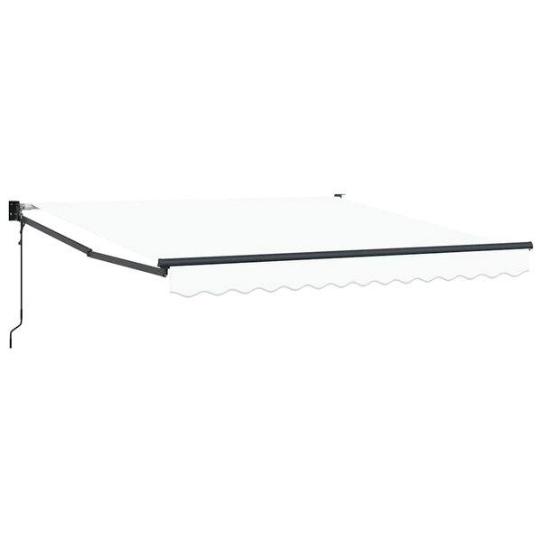 vidaXL Auvent Rétractable Blanc 350 x 250 cm tissu