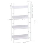vidaXL Bibliothèque à 4 niveaux blanc 60x27 6x124 5 cm bois ingénierie