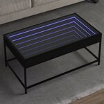vidaXL Table basse avec LED infini noir 90x50x41 cm