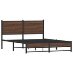 vidaXL Cadre de lit en métal sans matelas chêne marron 150x200 cm