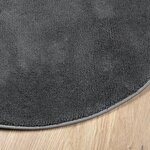 vidaXL Tapis OVIEDO à poils courts anthracite Ø 160 cm