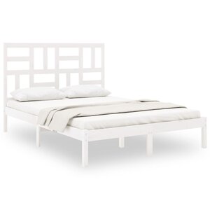 vidaXL Cadre de lit sans matelas blanc bois massif 140x200 cm
