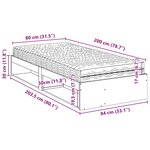 vidaXL Lit de jour avec matelas cire marron 80x200 cm bois pin massif