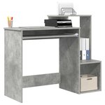 vidaXL Bureau Gris béton 106 x 41 x 88.5 cm Bois d'ingénierie