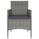 vidaXL Jeu de chaise et tabouret de jardin 4 Pièces Résine tressée Gris
