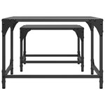 vidaXL Tables basses gigognes 2 Pièces dessus en verre noir acier