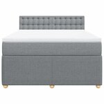vidaXL Sommier à lattes de lit avec matelas Gris clair 140x200cm Tissu