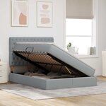 vidaXL Lit avec rangement et LED Gris clair 140 x 200 cm Polyester
