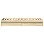vidaXL Cadre de lit avec tiroirs sans matelas chêne sonoma 75x190 cm