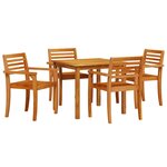 vidaXL Ensemble de salle à manger pour jardin 5 Pièces Marron