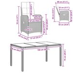 vidaXL Ensemble de repas extérieur 7 pc Noir et blanc crème polyrotin