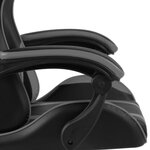 vidaXL Fauteuil de jeux vidéo avec repose-pied Noir et gris Similicuir